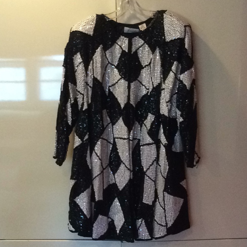 Black and white sequined jacket